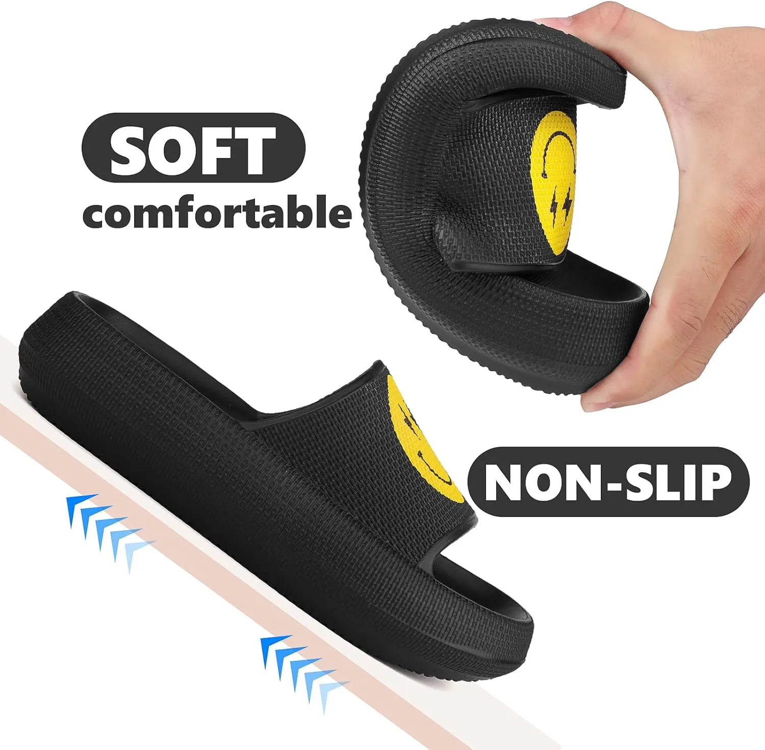 Kids Cloud Slides丨Pillow Sandals for Boys Girls丨Quick Drying Bathroom Shower Sandals丨Summer Beach Pool Slippers| Thick Sole Non-Slip