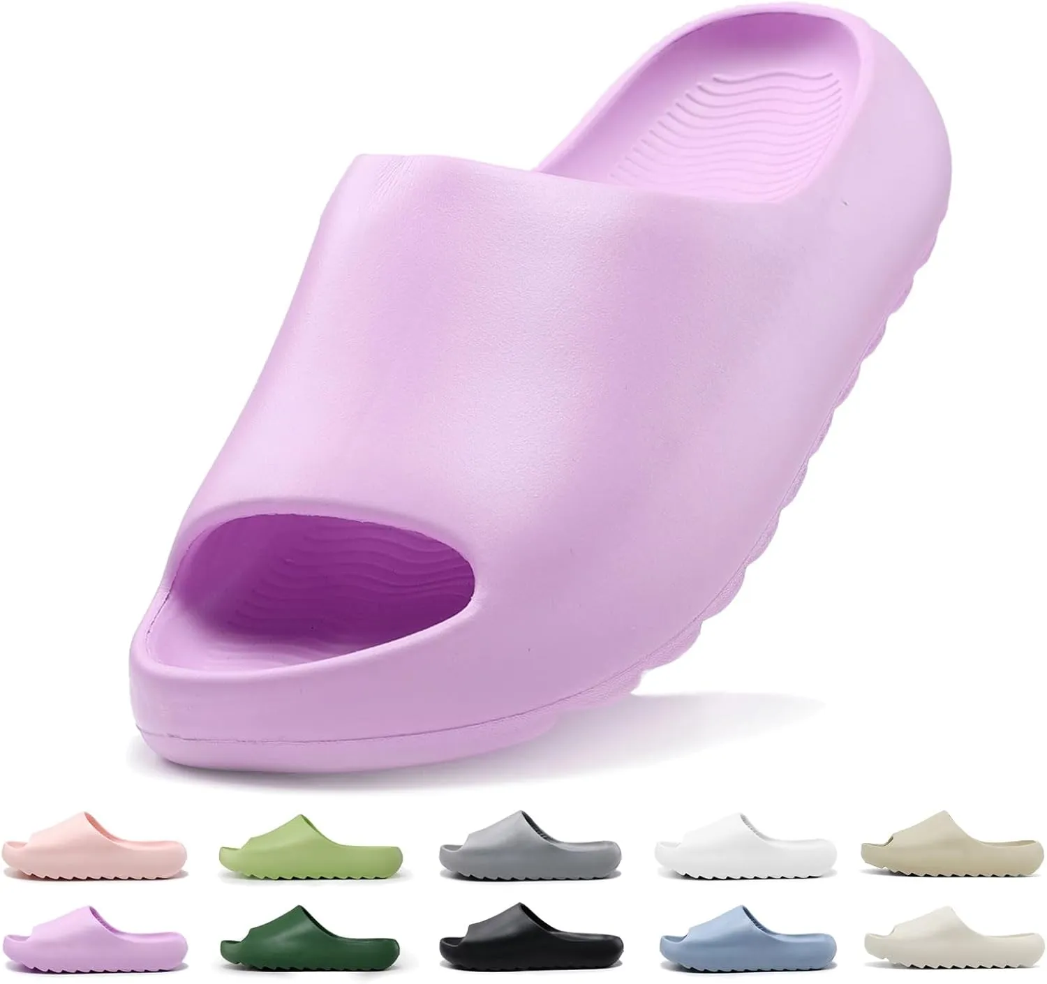 Kids Lightweight Soft EVA Non-Slip Slides Slippers Open Toe Comfy Sandals for Toddler Boys Girls Children Bathroom Shower Summer Pool Beach Slippers