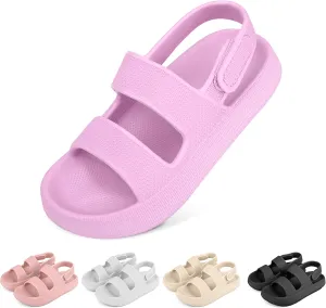 Kids Sandals Boys Girls Cloud Slide Sandals Open Toe Sports Sandals EVA Thick Sole Water Sandals with Hook and Loop Back Strap