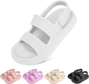 Kids Sandals Boys Girls Cloud Slide Sandals Open Toe Sports Sandals EVA Thick Sole Water Sandals with Hook and Loop Back Strap