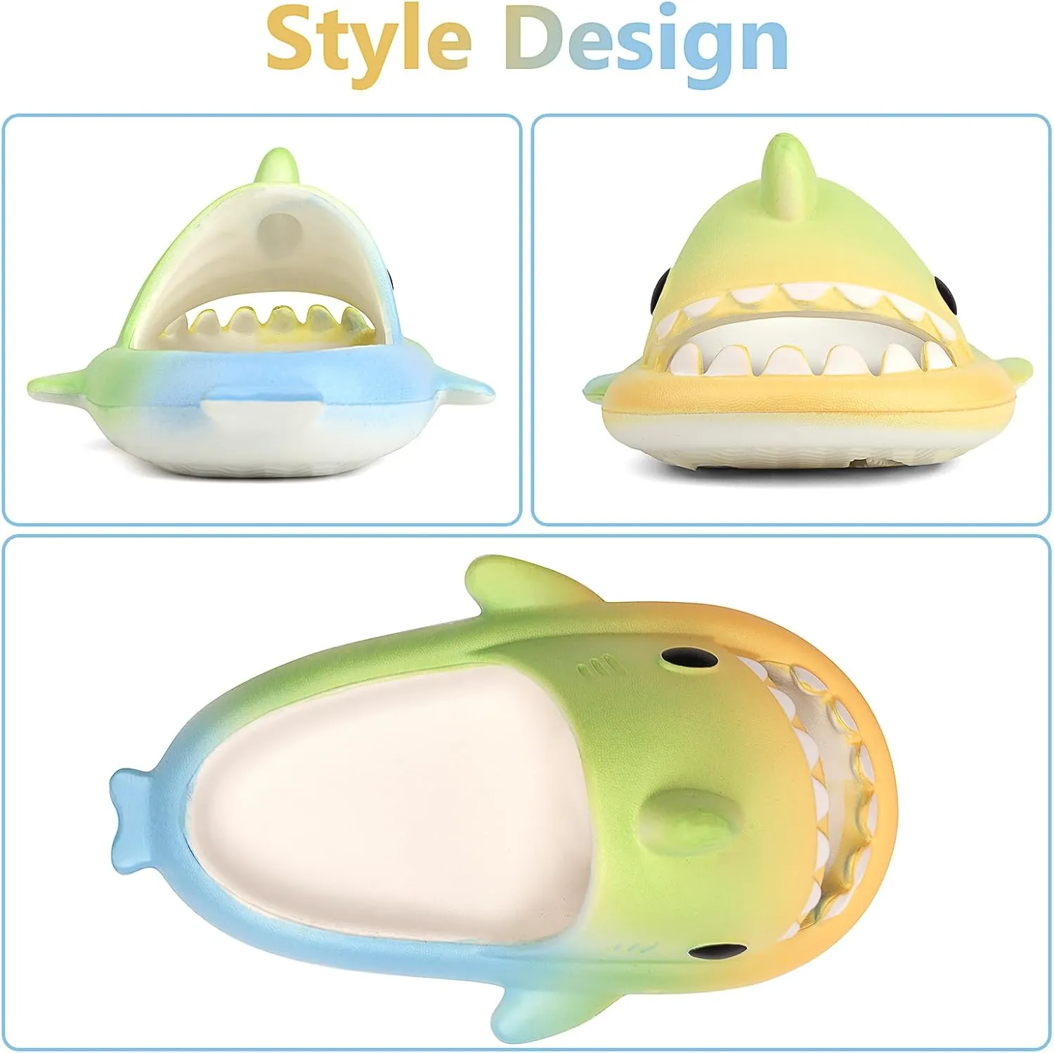 Kids Shark Cloud Slides | Toddler Boys Girls Shower Slippers | Boys Girls Cute Cartoon Fish Flip Flops | Beach Pool Home Sandals | Quick Dry Non-Slip