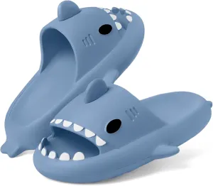 Kids Shark Slides Boys Girls Toddlers Cloud Shower Slippers Cute Cartoon Open Toe Sandals Cushioned Thick Sole Beach Pool Shoes