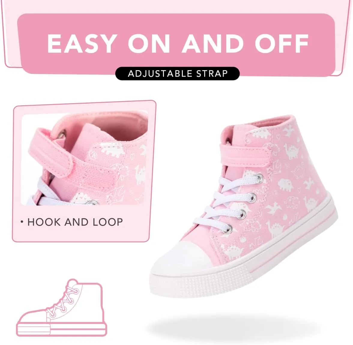 Kids Toddler Sneakers Girls Boys High Top Canvas Shoes Unisex-Child Casual Shoes