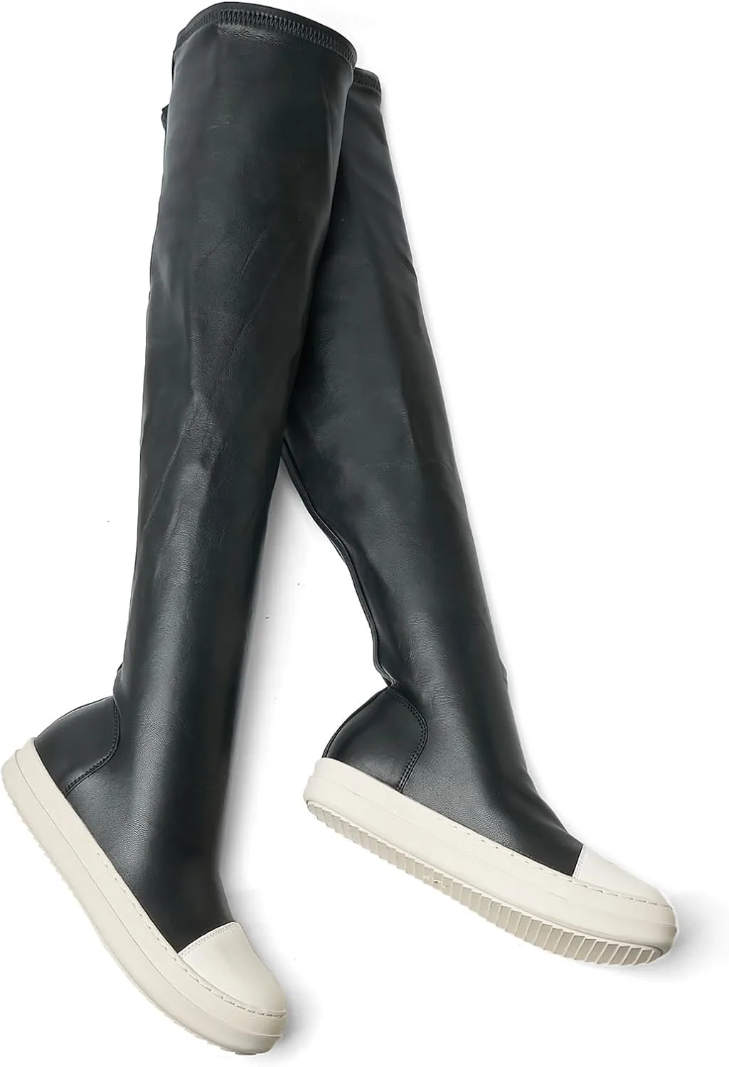Kluolandi Women's Stretch Flat Over The Knee Thigh High Boots Comfort Knee-high Sneakers