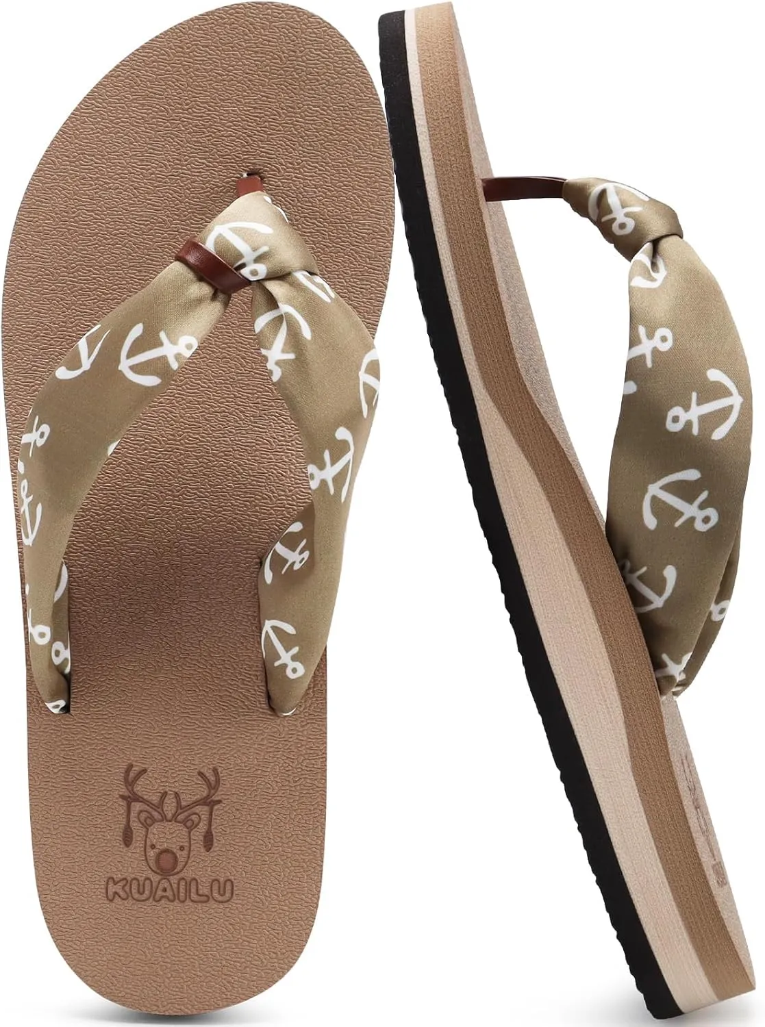 KuaiLu Flip Flops Women Yoga Foam Ladies Comfort Arch Support Summer Beach Casual Thong Sandals
