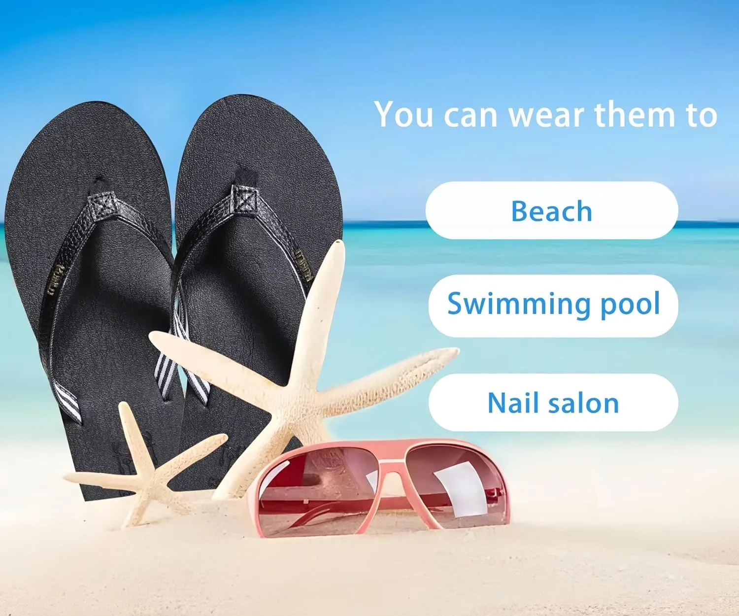 KuaiLu Womens Arch Support Flip Flops Comfortable Yoga Mat Slip on Summer Beach Walking Thong Cushion Sandals