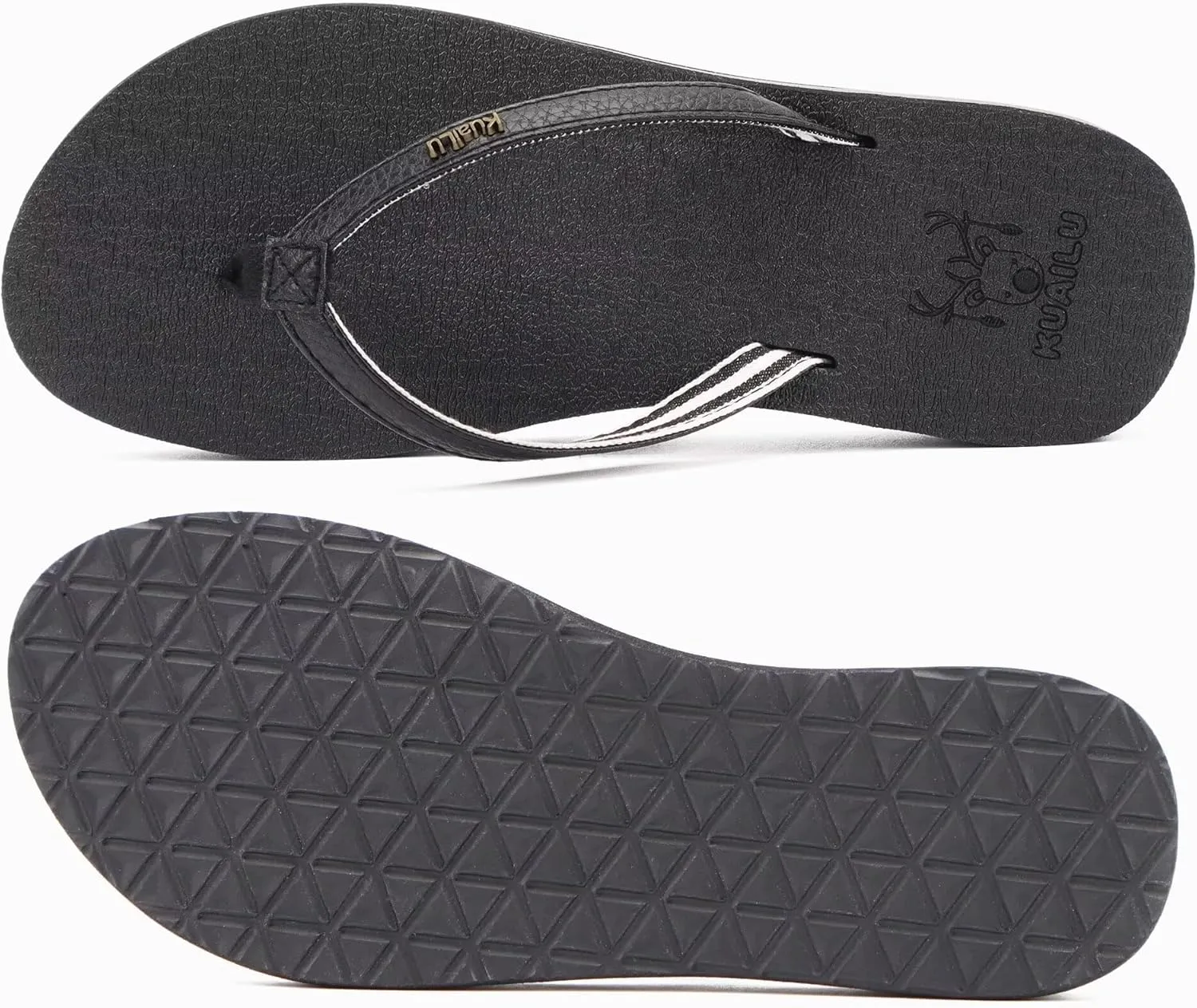 KuaiLu Womens Arch Support Flip Flops Comfortable Yoga Mat Slip on Summer Beach Walking Thong Cushion Sandals