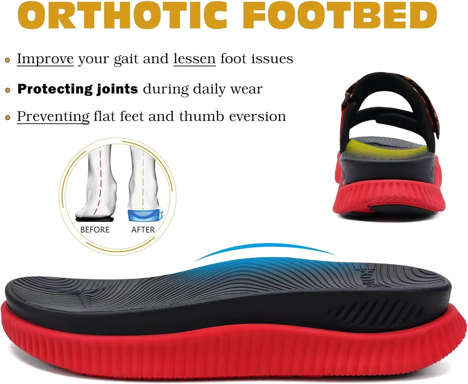KuaiLu Womens Fashion Orthotic Slides Ladies Athletic Thick Cushion Recovery Sandals Adjustable Strap Slip On Walking Sandles With Comfortable Plantar Fasciitis Arch Support