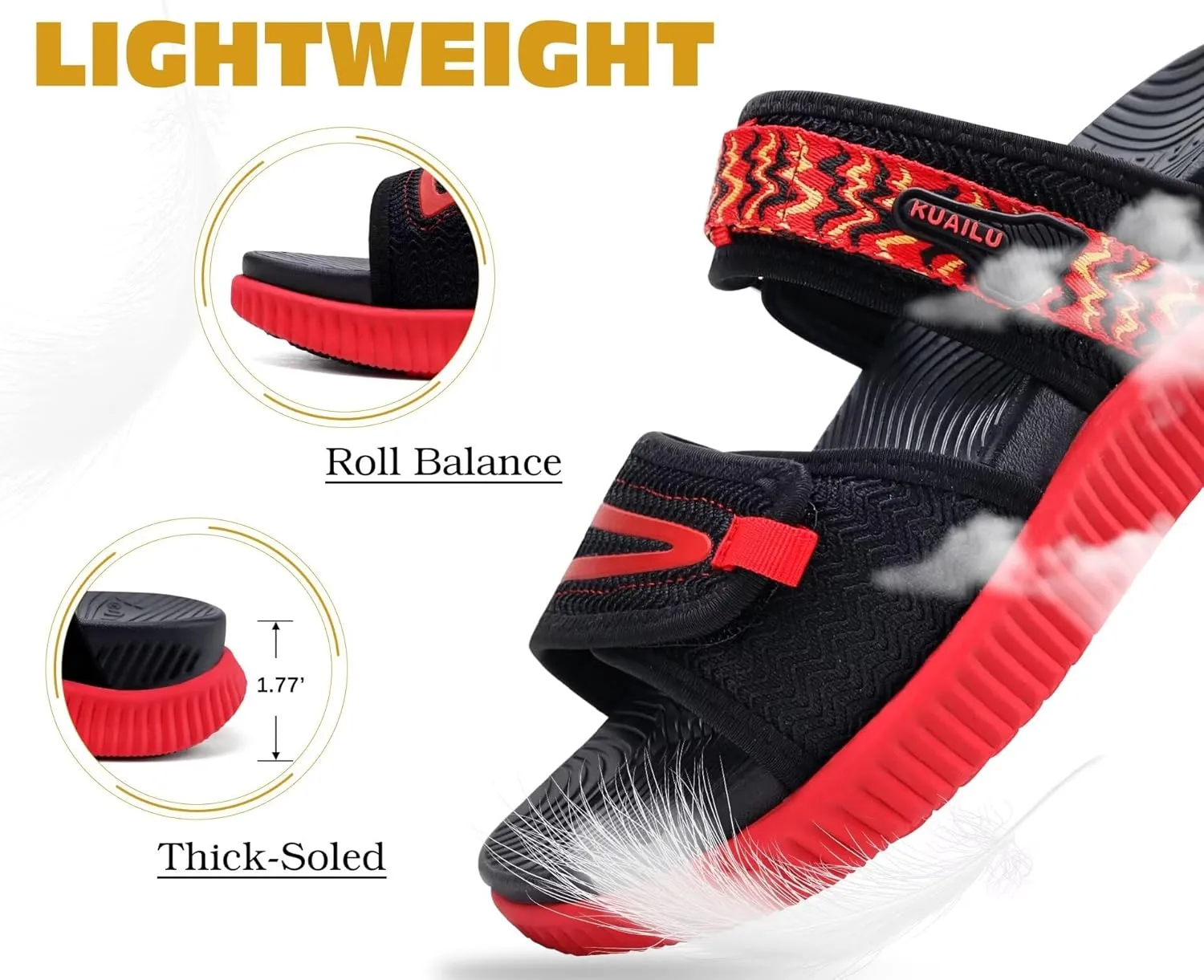 KuaiLu Womens Fashion Orthotic Slides Ladies Athletic Thick Cushion Recovery Sandals Adjustable Strap Slip On Walking Sandles With Comfortable Plantar Fasciitis Arch Support