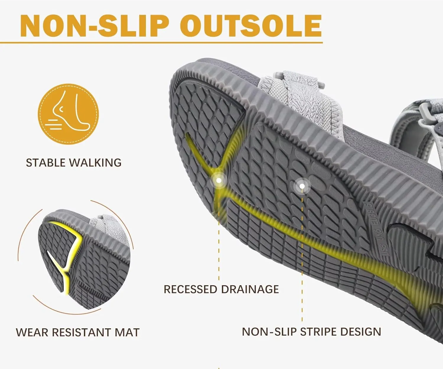KuaiLu Womens Orthopedic Walking Sandals Recovery Sport Outdoor Hiking Water Sandles Thick Athletic Cushion Adjustable Strap Sandals with Comfortable Plantar Fasciitis Arch Support