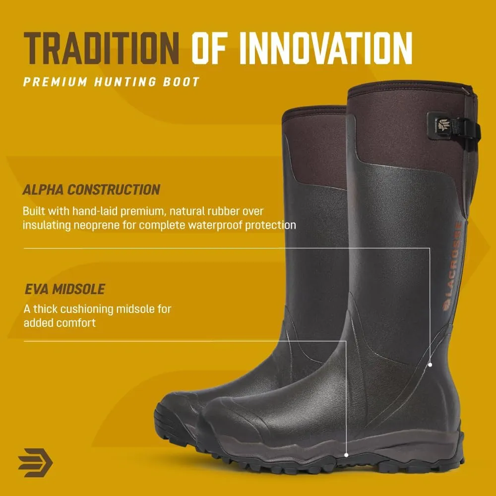 LaCrosse Alphaburly Pro 18" Hunting Boots for Men Featuring Waterproof Rubber, Adjustable Gusset, and EVA Footbed