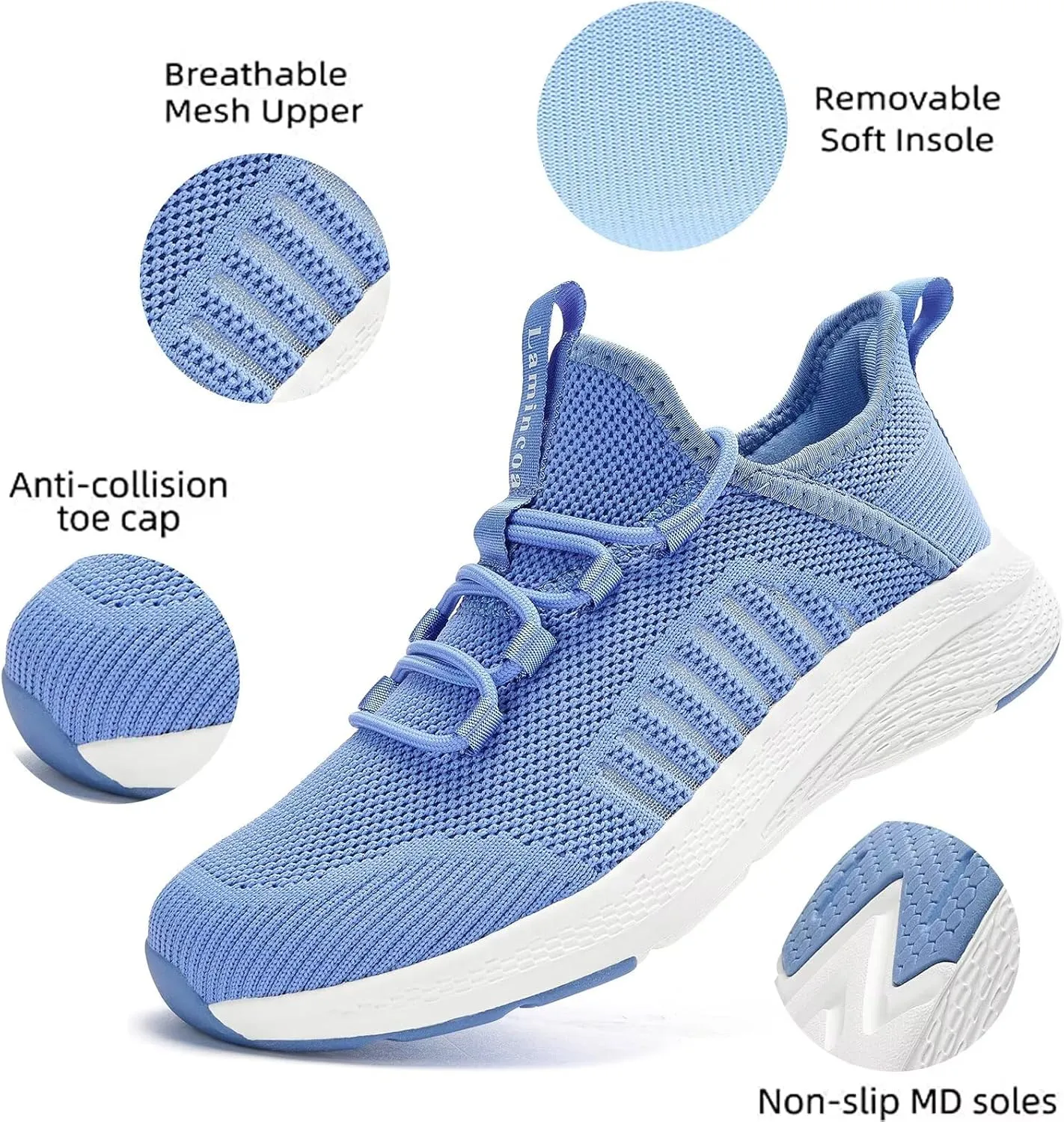 Lamincoa Women Slip on Walking Sneakers Non Slip Running Shoes Lightweight Sport Gym Casual Shoes Workout Tennis Sneakers for Women