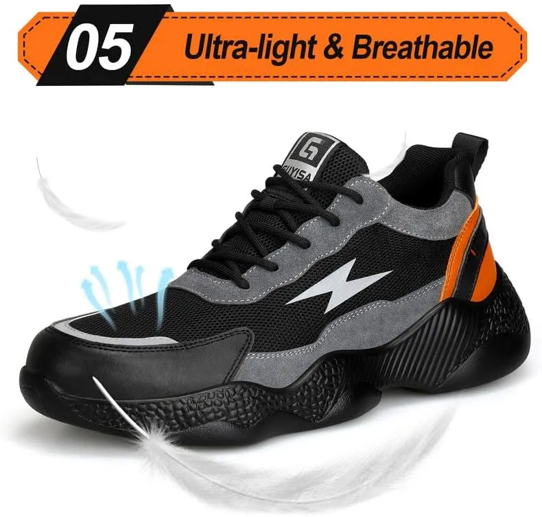 LAoutun Steel Toe Shoes for Men Women Safety Work Shoes Indestructible Steel Toe Sneakers Lightweight Work Shoes Toe Shoes