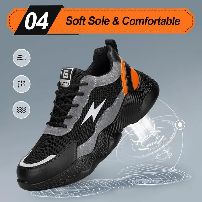 LAoutun Steel Toe Shoes for Men Women Safety Work Shoes Indestructible Steel Toe Sneakers Lightweight Work Shoes Toe Shoes