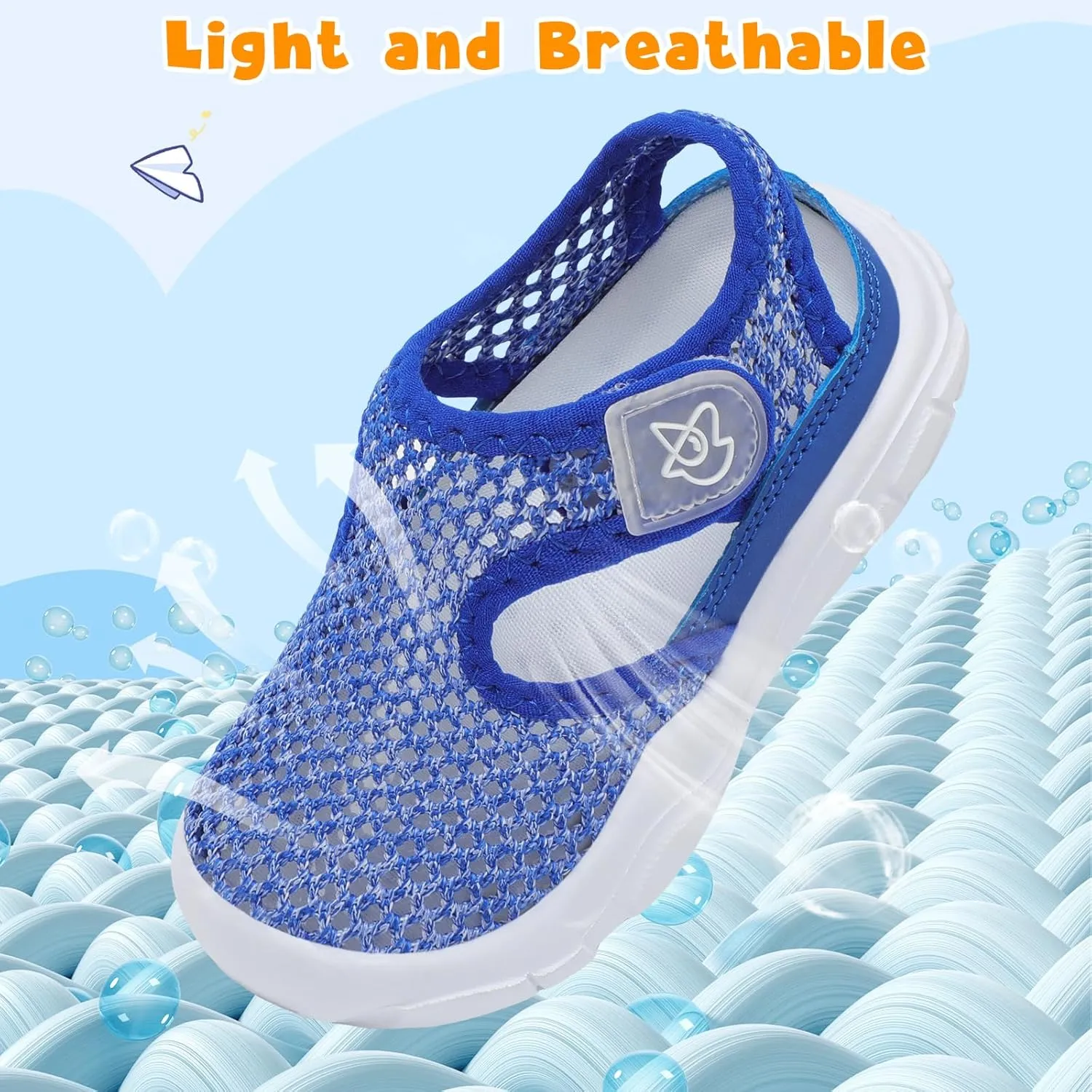 LeIsfIt Toddler Sandals Boys Girls Wide Sandals Kids Water Sandals Barefoot Water Shoes for Beach Swim Lightweight Closed Toe Summer Sandals