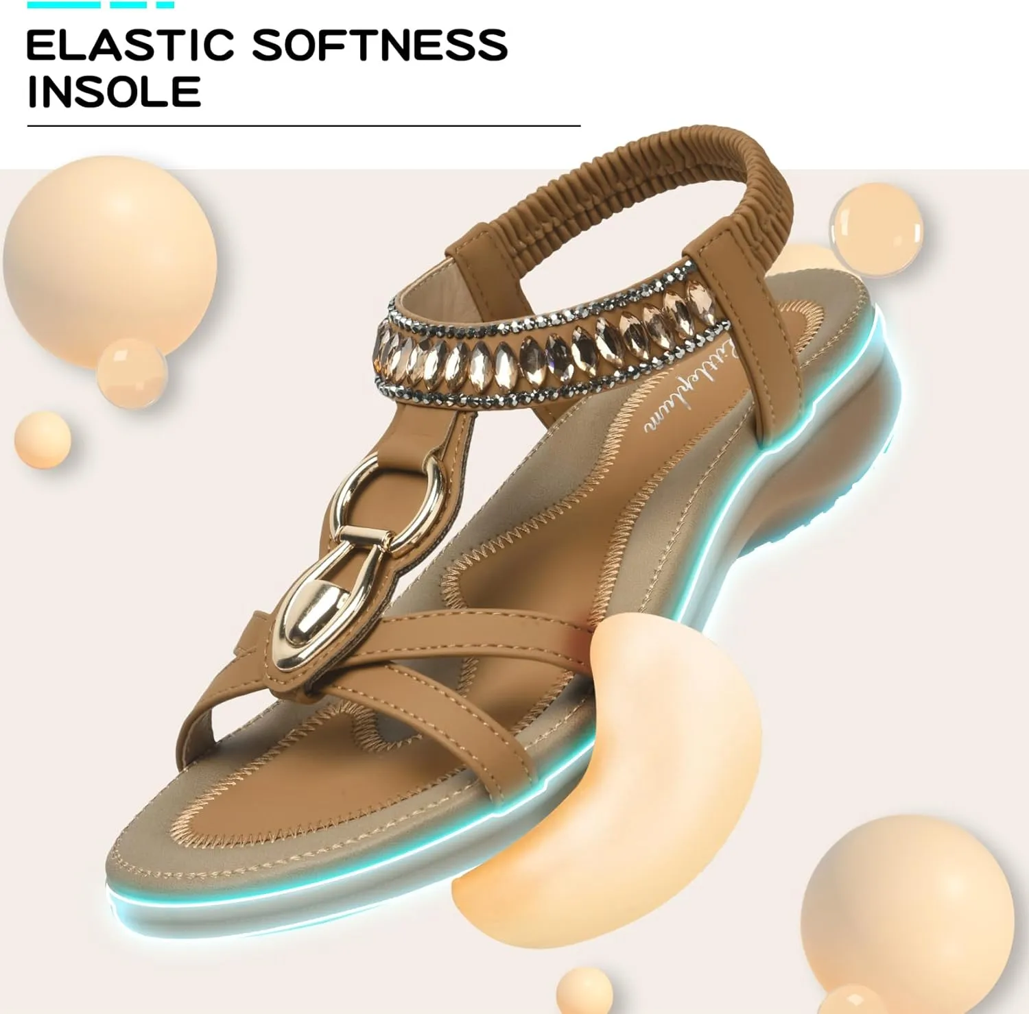 Littleplum Womens Sandals Comfort Arch Support Sandals Summer Walking Shoes Casual Ankle Elastic Flip Flops Sandals