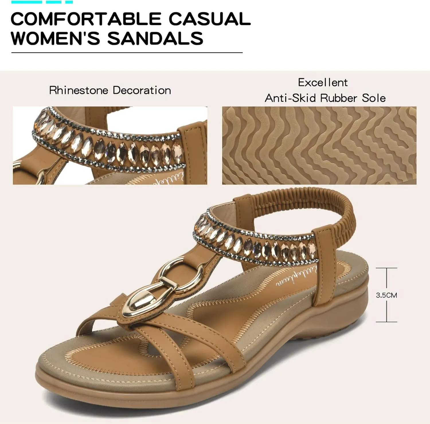 Littleplum Womens Sandals Comfort Arch Support Sandals Summer Walking Shoes Casual Ankle Elastic Flip Flops Sandals