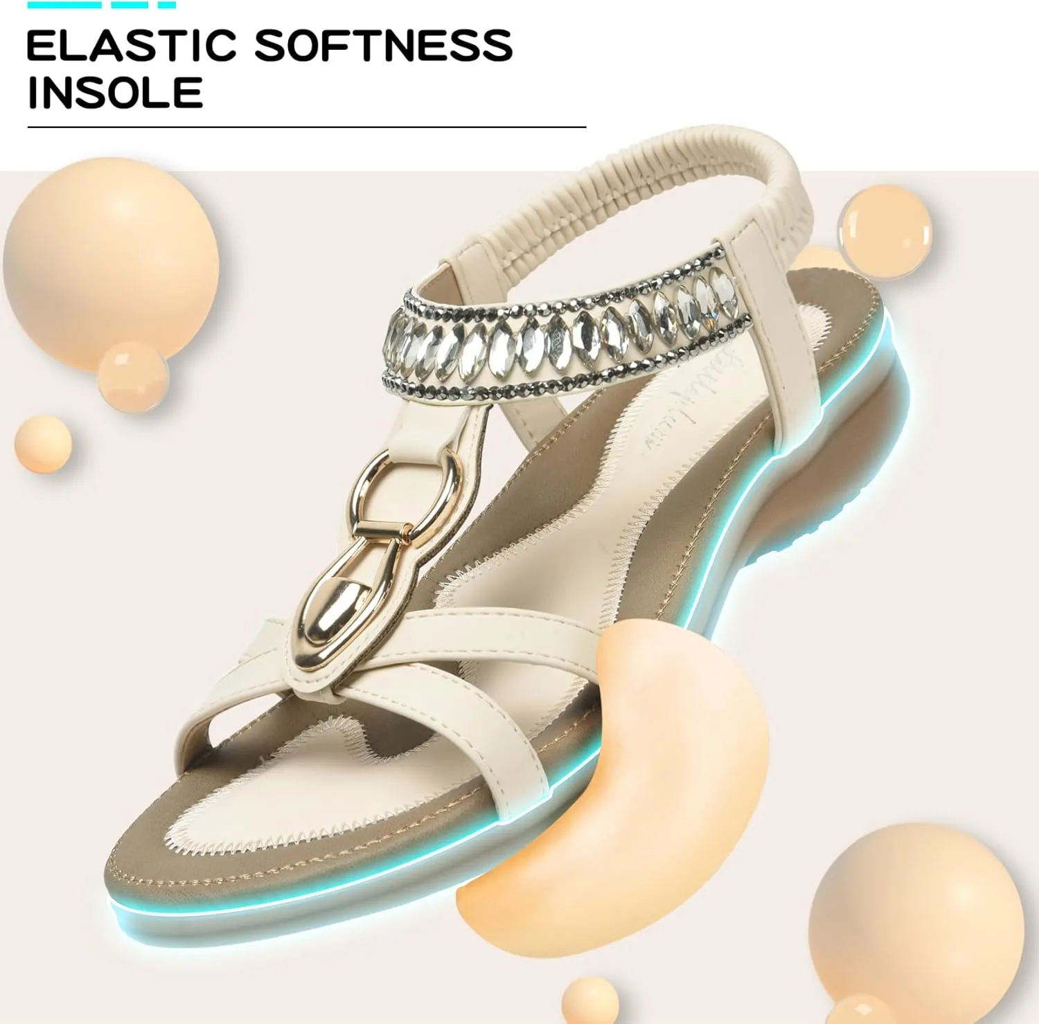 Littleplum Womens Sandals Comfort Arch Support Sandals Summer Walking Shoes Casual Ankle Elastic Flip Flops Sandals