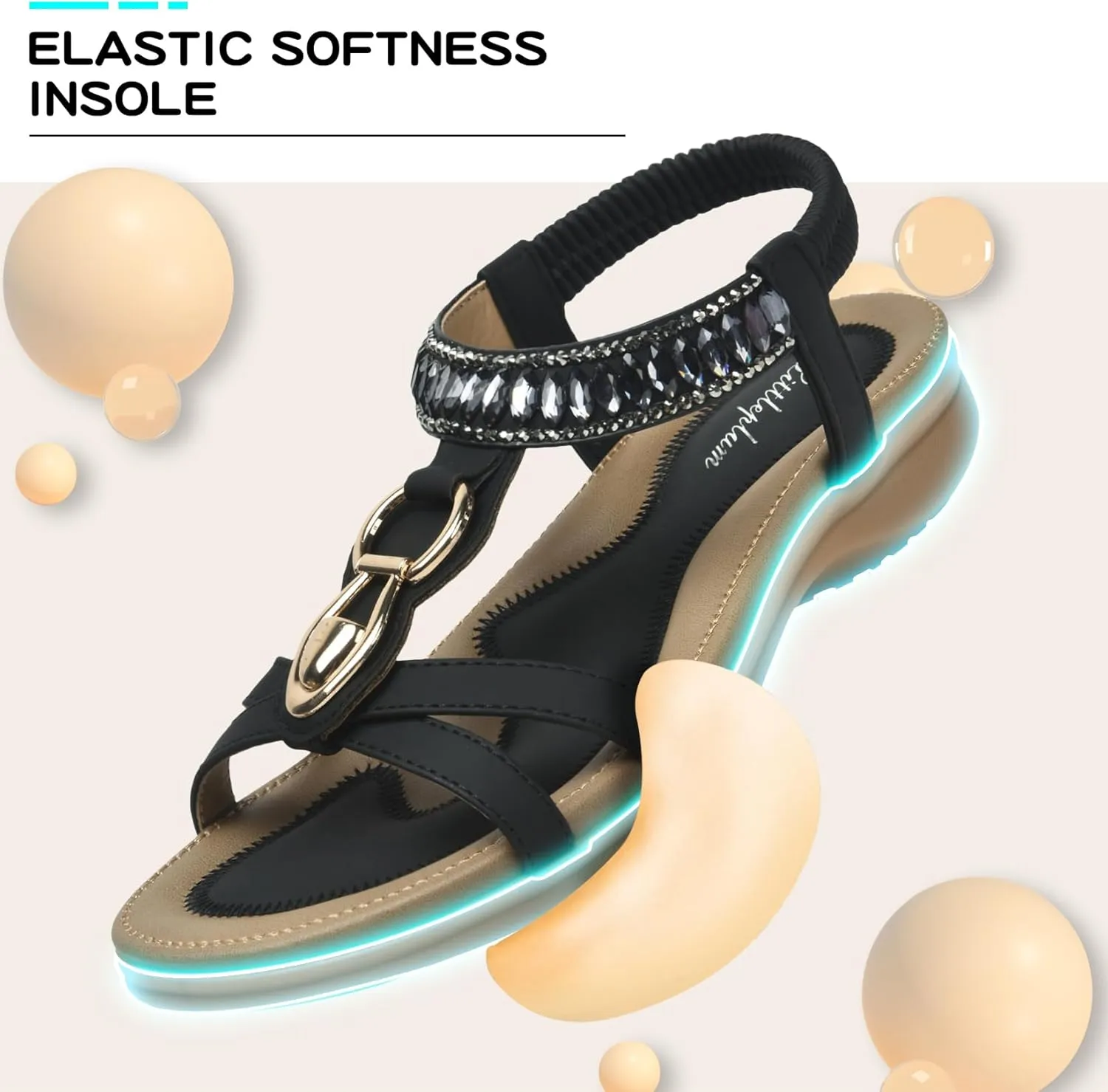 Littleplum Womens Sandals Comfort Arch Support Sandals Summer Walking Shoes Casual Ankle Elastic Flip Flops Sandals