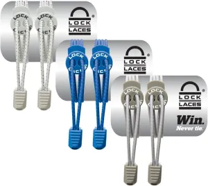 Lock Laces - Elastic No Tie Shoe Laces (Pack of 3) One Size Fits All, for Kids and Adults, Elastic No Tie Shoe Laces