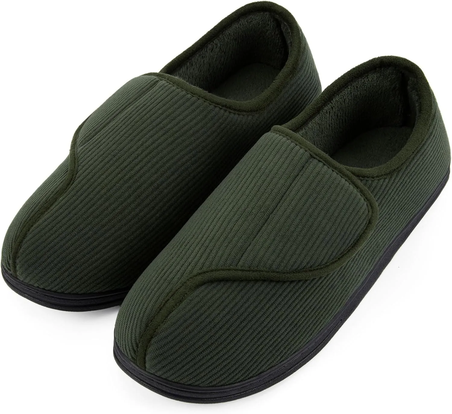 LongBay Men's Memory Foam Diabetic Slippers Comfy Warm Plush Fleece Arthritis Edema Swollen House Shoes