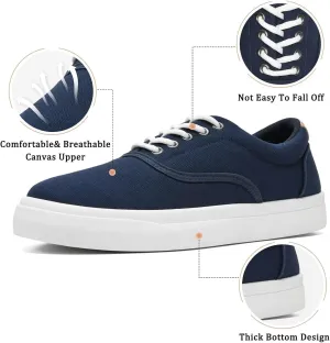 Low-Top Thick Sole Men's Fashion Sneakers Casual Canvas Sneakers for Men Lace up Tennis Shoes Comfortable Breathable Insole Slip on Sneakers Men Low Slip on Shoes - Multiple Colors - Big Size
