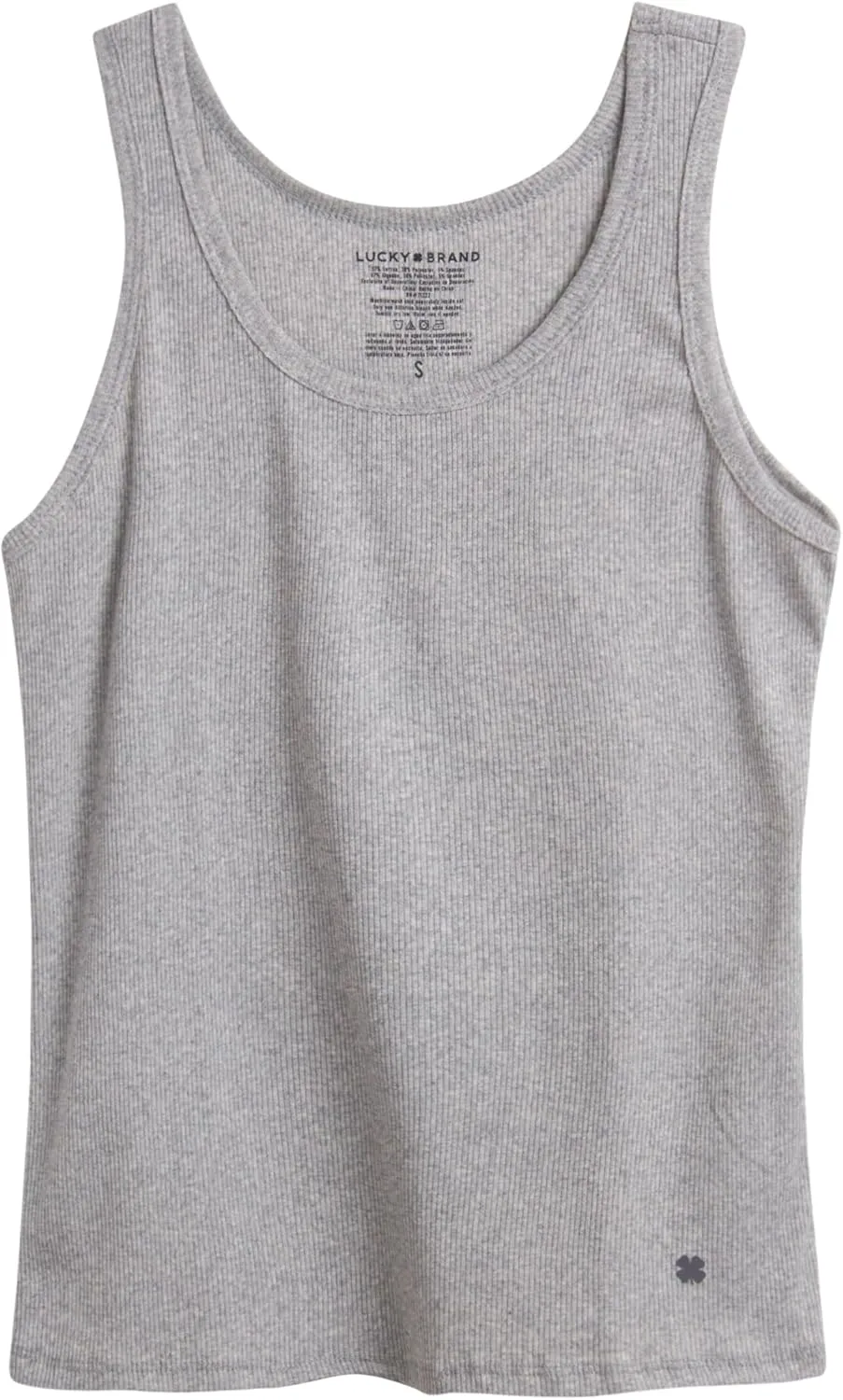 Lucky Brand Women's Tank Top - 3 Pack Stretch Cotton Scoop Neck Ribbed Sleeveless T-Shirt (S-XL)