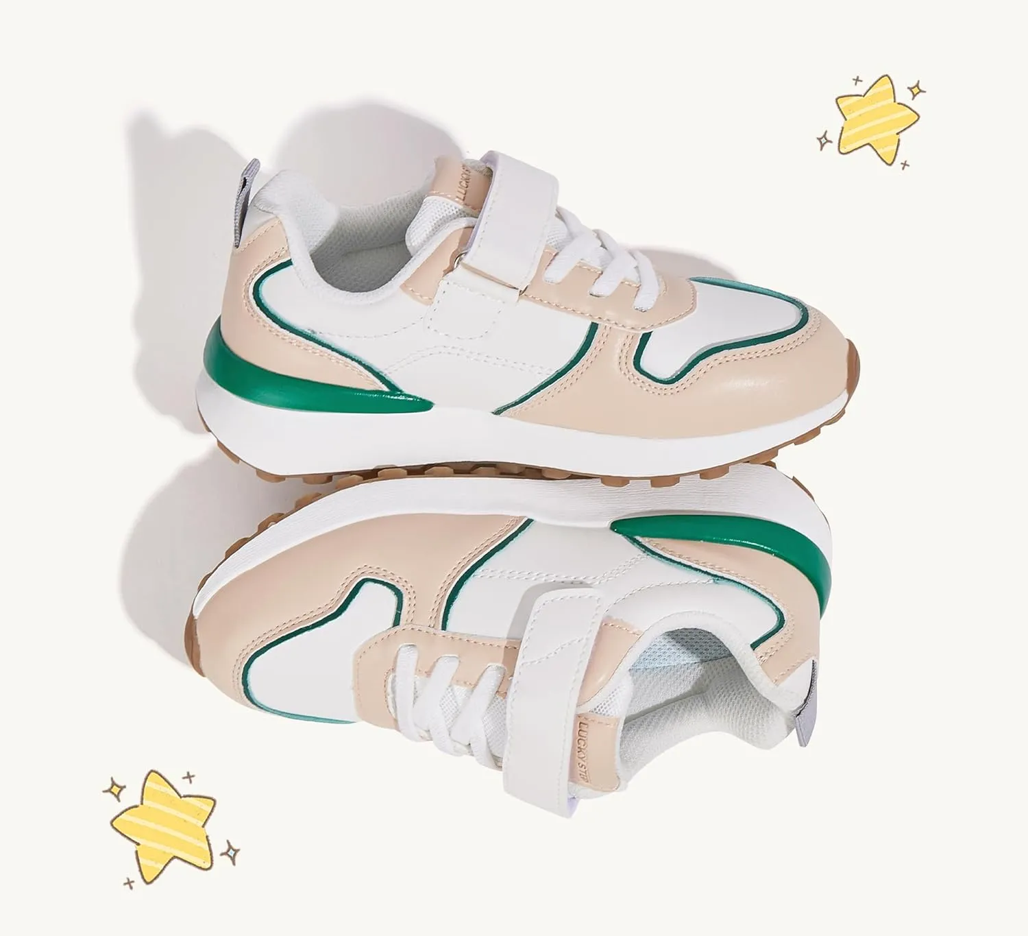 LUCKY STEP Kids Sneakers for Girls Boys Running Non-Slip Tennis Casual Walking Shoes Hook and Loop Unisex-Child Storybook Shoes for Big Kids, Little Kids & Toddlers