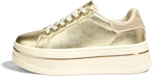 LUCKY STEP Women's Chunky Fashion Sneakers High Platform Rhinestone Butterfly Casual Faux Leather Durable Walking Tennis Shoes
