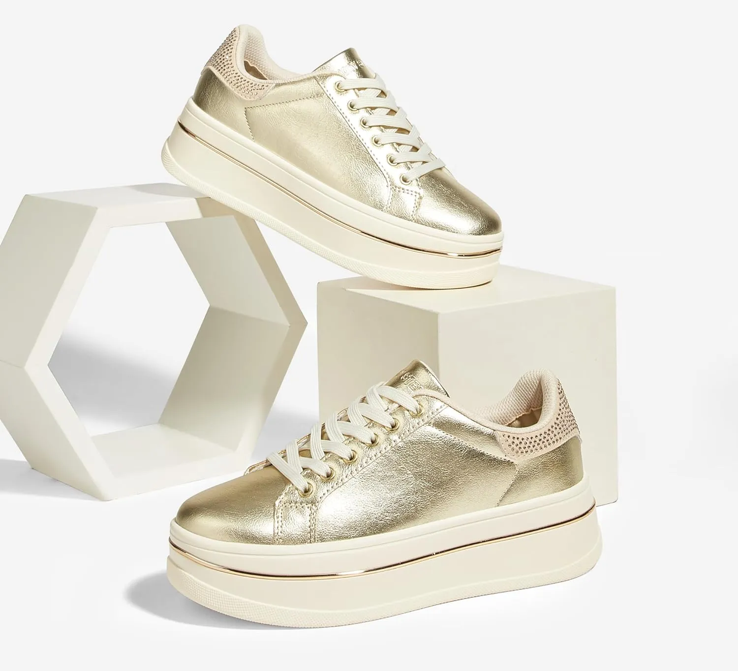 LUCKY STEP Women's Chunky Fashion Sneakers High Platform Rhinestone Butterfly Casual Faux Leather Durable Walking Tennis Shoes