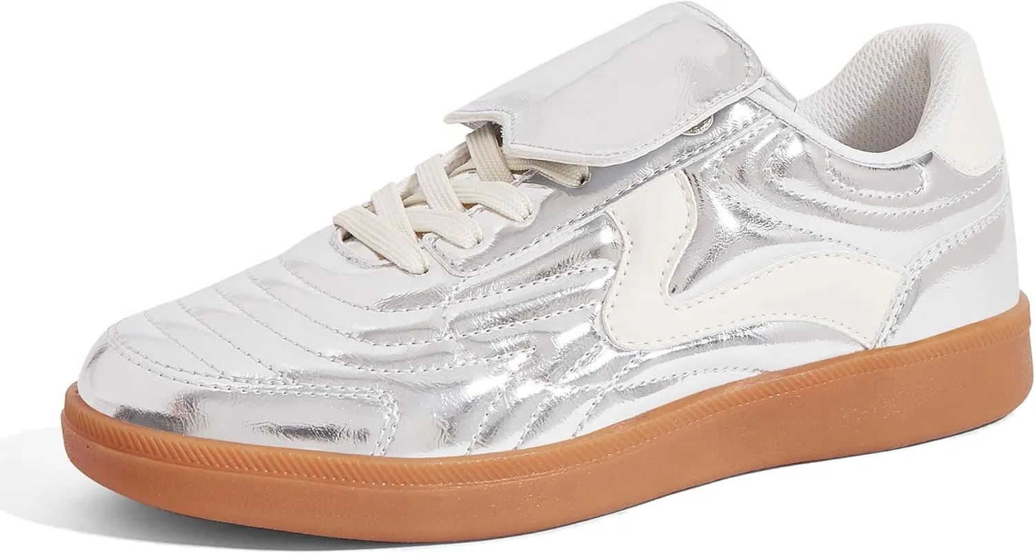 LUCKY STEP Women's Gum Sole Fashion Sneakers Classic Retro Fancy Casual Leisure Tennis Walking Skate Shoes