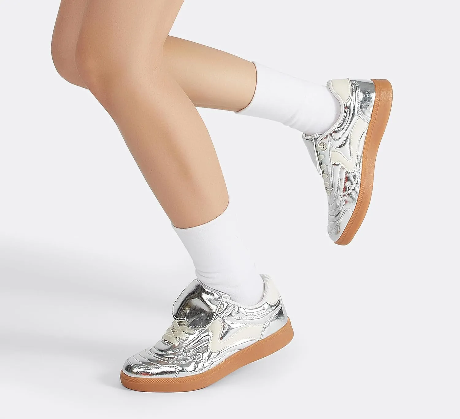 LUCKY STEP Women's Gum Sole Fashion Sneakers Classic Retro Fancy Casual Leisure Tennis Walking Skate Shoes