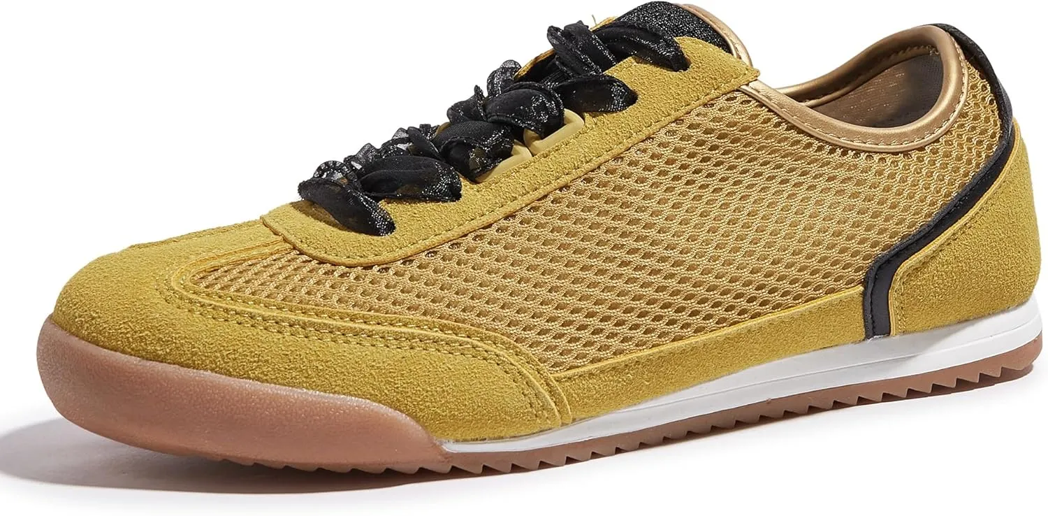 LUCKY STEP Women's Mesh Casual Fashion Sneakers Retro Breathable Walking Shoes Lightweight Classic Tennis Trainers