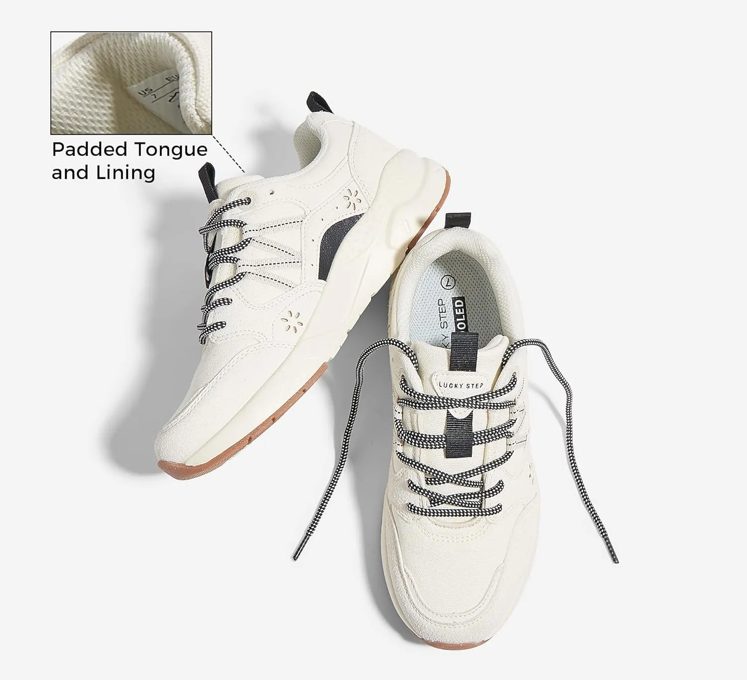LUCKY STEP Women's Platform Fashion Sneakers Classic Casual Walking Shoes Running Trendy Travel Tennis Colorful Footwear