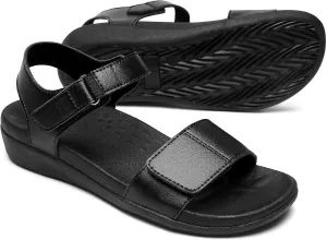 MEGNYA Comfortable Arch Support Walking Sandals for Women, Plantar Fasciitis Slides with Soft Straps, Orthotic Sandals with Non-Slip Lightweight Sole