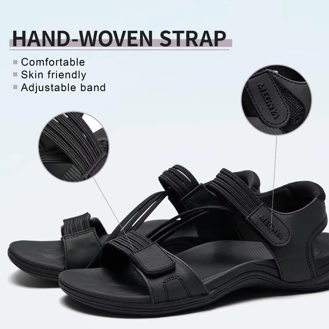 MEGNYA Comfortable Hiking Sandals for Womens, Classic Sport Walking Sandals with Adjustable Straps, Casual Summer Athletic Sandals for Trekking, Camping, Trip