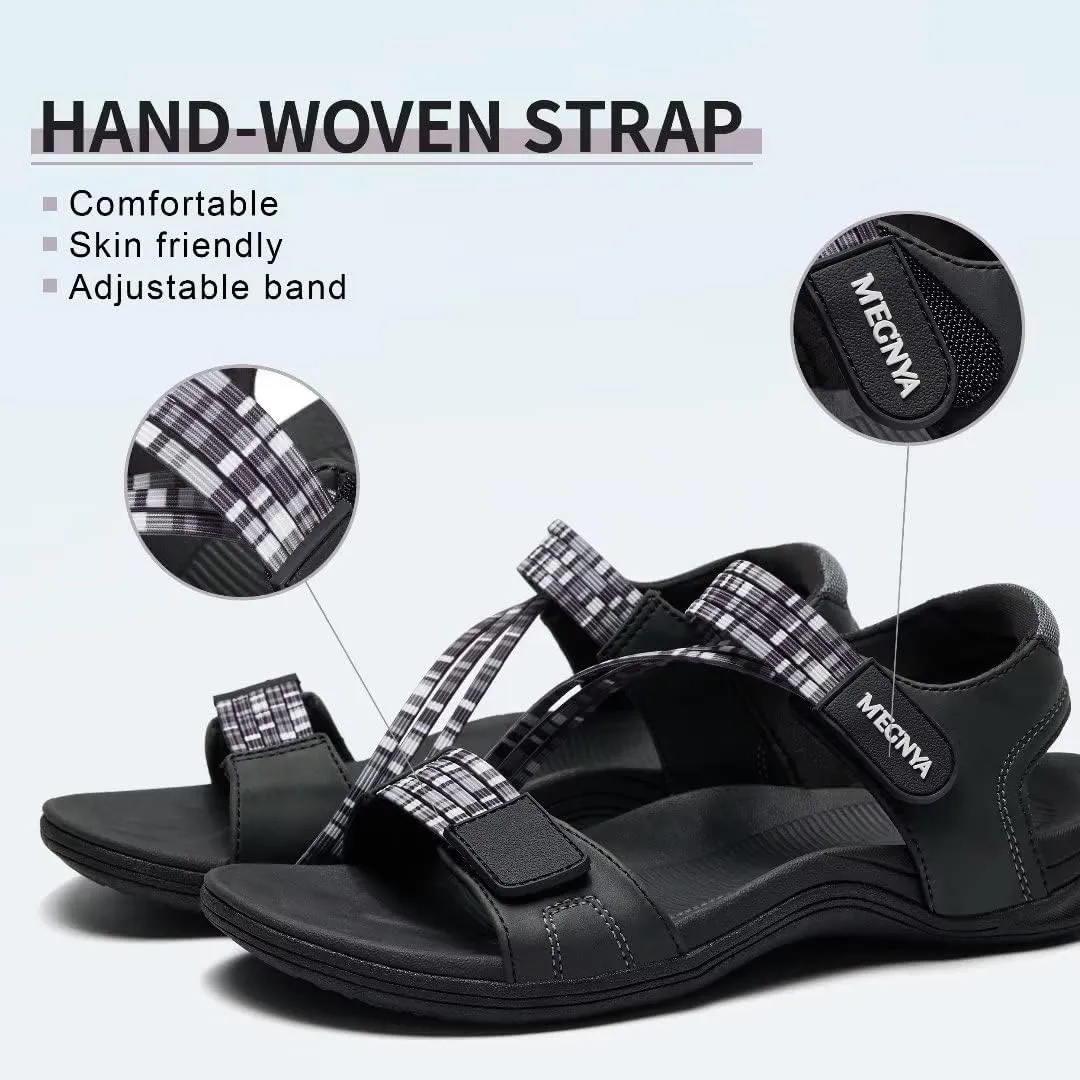 MEGNYA Comfortable Hiking Sandals for Womens, Classic Sport Walking Sandals with Adjustable Straps, Casual Summer Athletic Sandals for Trekking, Camping, Trip