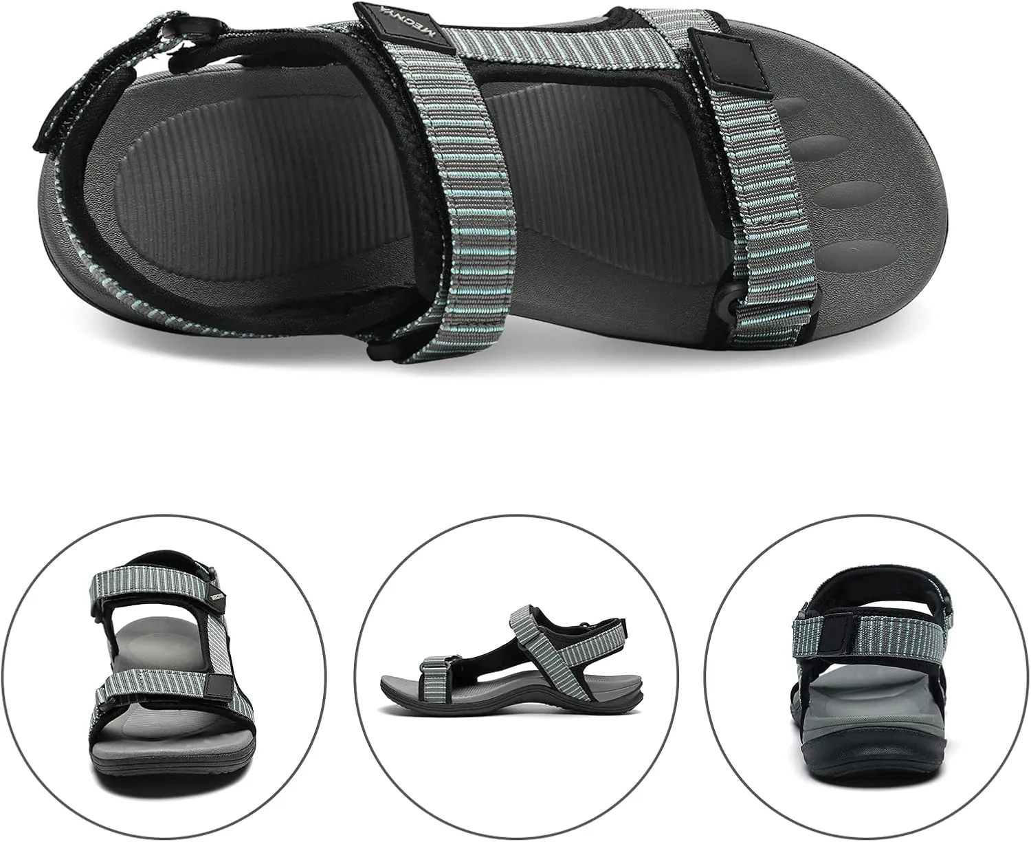 MEGNYA Comfortable Hiking Sandals for Womens, Classic Sport Walking Sandals with Adjustable Straps, Casual Summer Athletic Sandals for Trekking, Camping, Trip