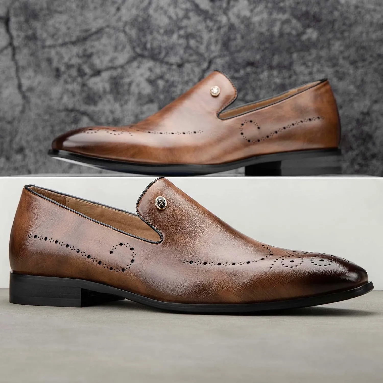 Meijiana Mens Loafers Wedding Dress Shoes Slip-On Loafers for Men Tuxedo Suit Shoes