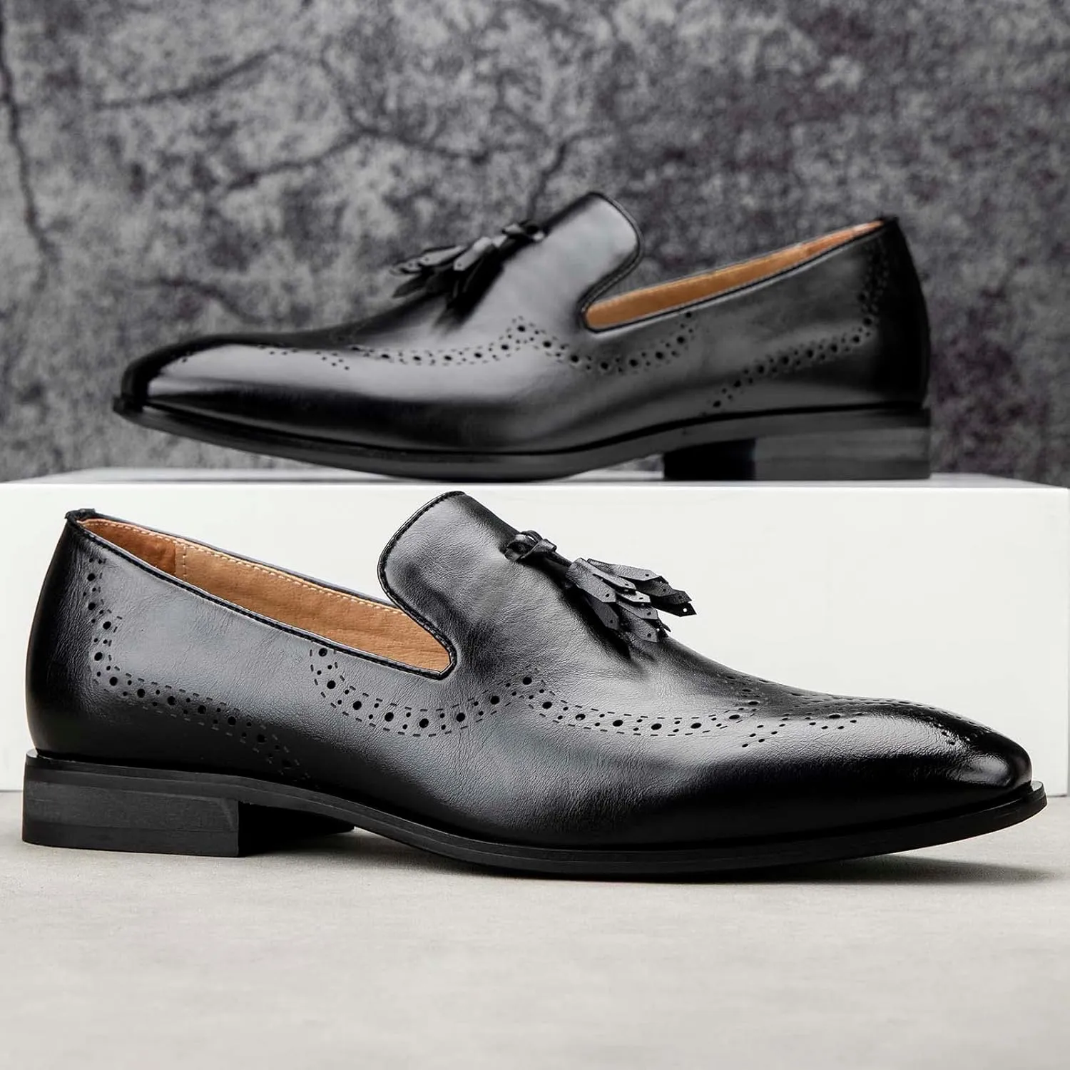 Meijiana Mens Loafers Wedding Dress Shoes Slip-On Loafers for Men Tuxedo Suit Shoes