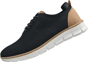Men Shoes Mesh Shoes for Men Breathable Knit Shoes Fashion Casual Business Walking Mens Dress Shoes Black 8.5