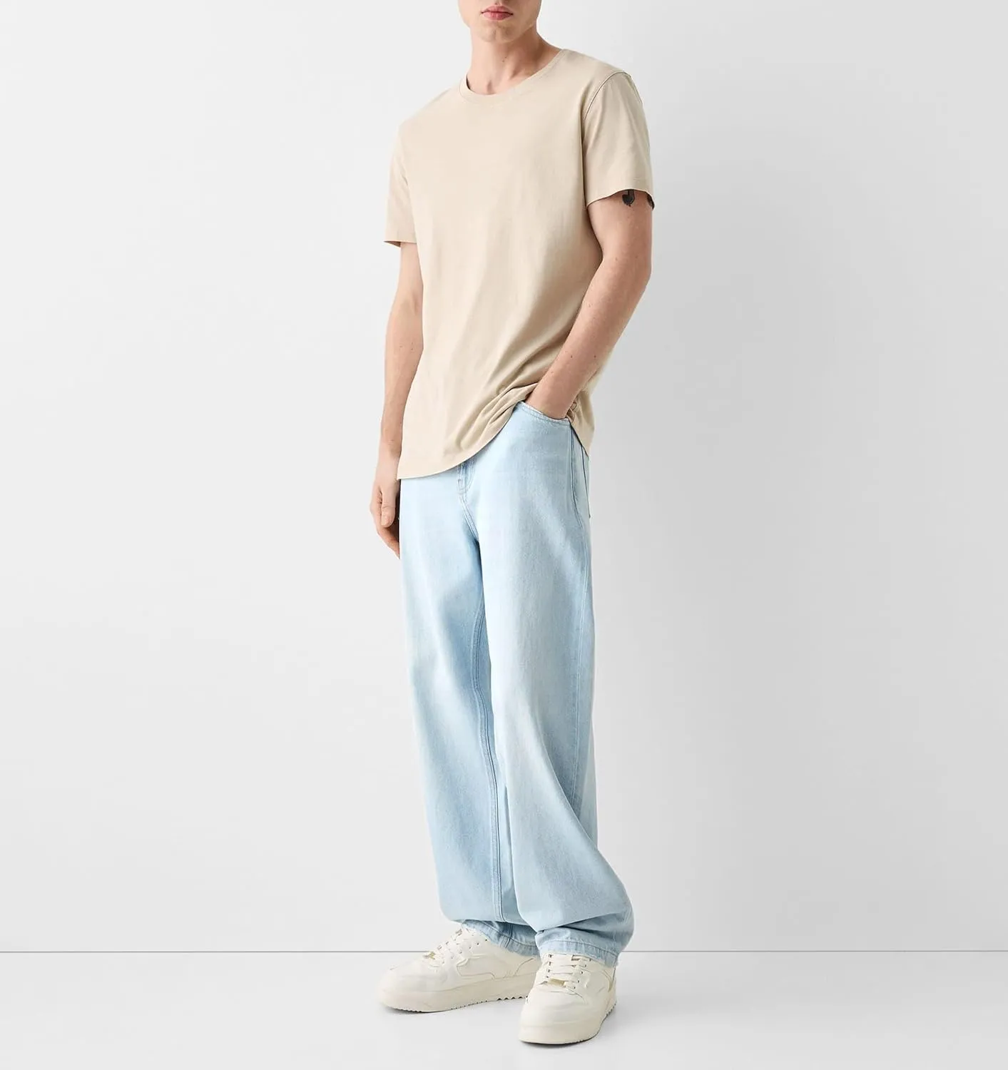 Men Y2k Skater Jeans Vintage Low Rise Baggy Straight Leg Jeans Casual Stretch Loose Fit Denim Pants Streetwear