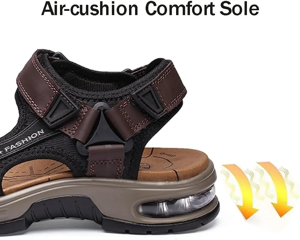 Mens Athletic Sandals Open Toe Hiking Outdoor Non-slip Sandals Air Cushion Sport Casual Beach Sandals