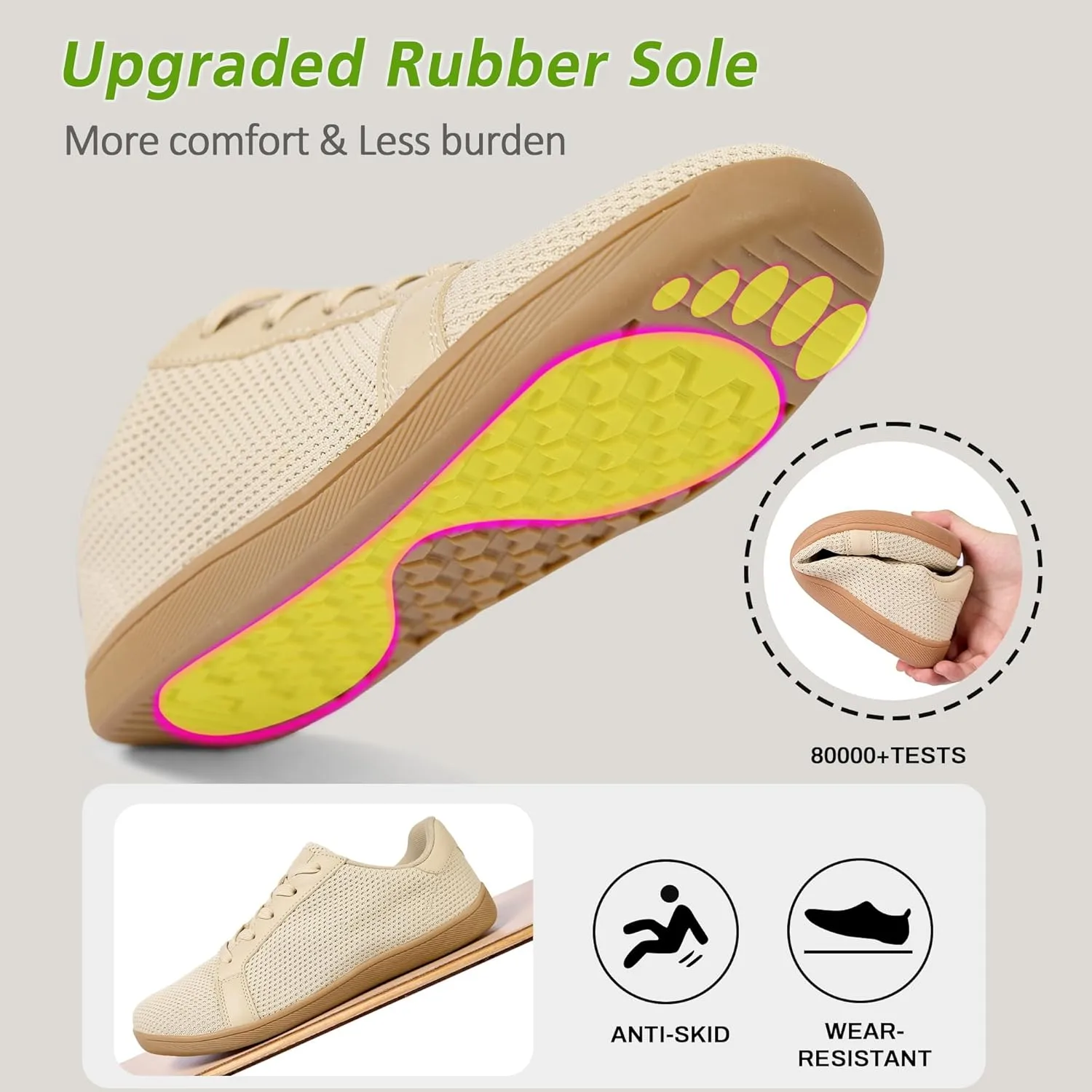 Men's Barefoot Walking Shoes Wide Toe Sneakers Zero Drop Minimalist Sneakers Non-Slip Breathable Comfortable Lightweight Casual Shoes