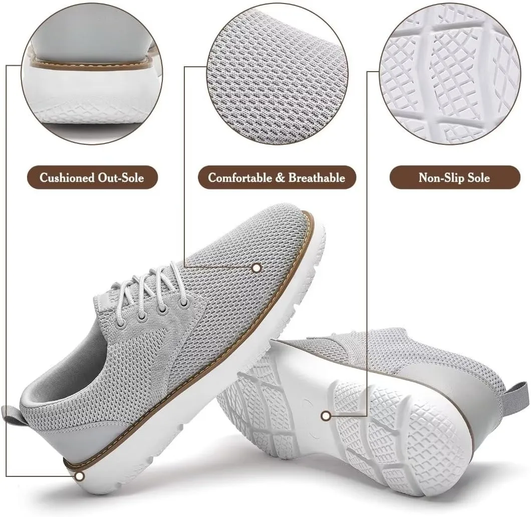 Men's Breathable Mesh Comfortable Business Casual Shoes with Sneakers Design for Long Standing, Office Work, Formal Occasions & Walking