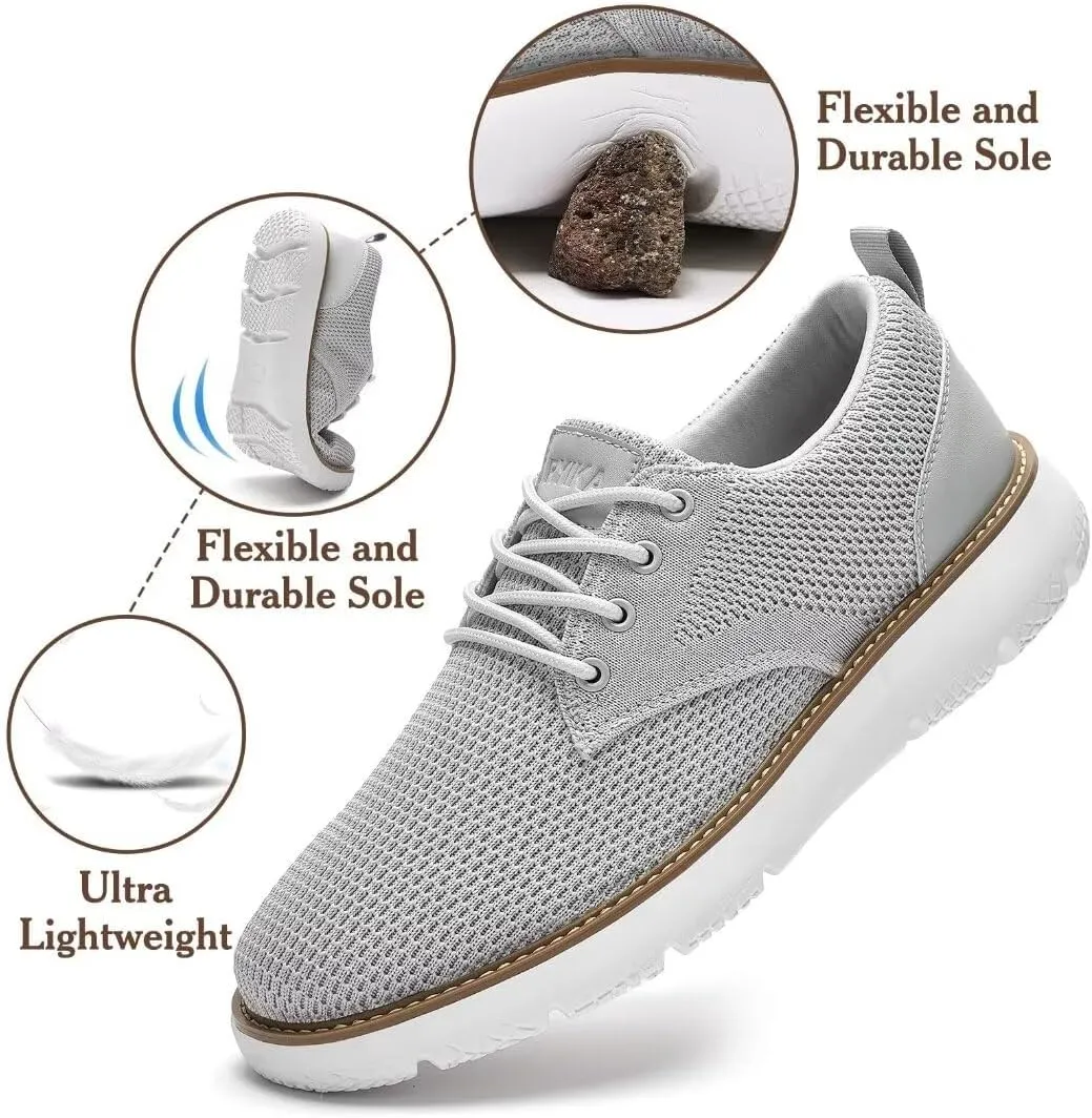 Men's Breathable Mesh Comfortable Business Casual Shoes with Sneakers Design for Long Standing, Office Work, Formal Occasions & Walking
