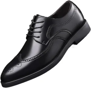 Men's Business Casual Loafers Patent Leather Formal Oxford Lace Up Dress Shoes Man Brogue Comfortable Shoes v