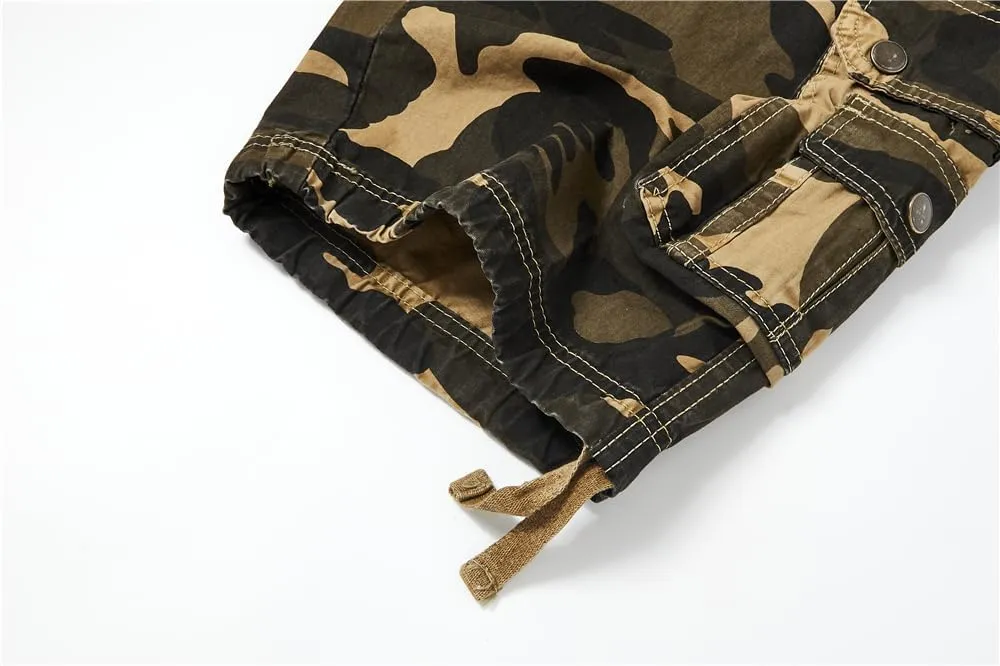 Men's Camouflage Military Cargo Shorts - Summer Regular-Fit Tactical Shorts with Multi-Pockets
