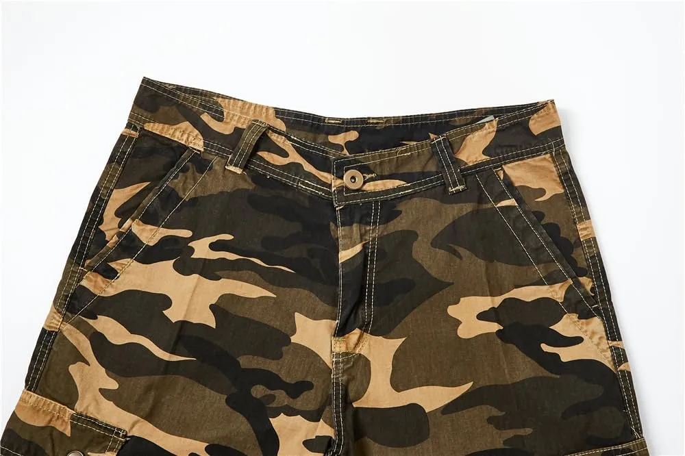 Men's Camouflage Military Cargo Shorts - Summer Regular-Fit Tactical Shorts with Multi-Pockets