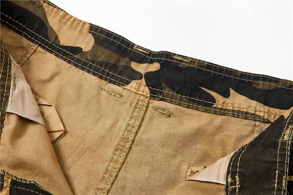 Men's Camouflage Military Cargo Shorts - Summer Regular-Fit Tactical Shorts with Multi-Pockets